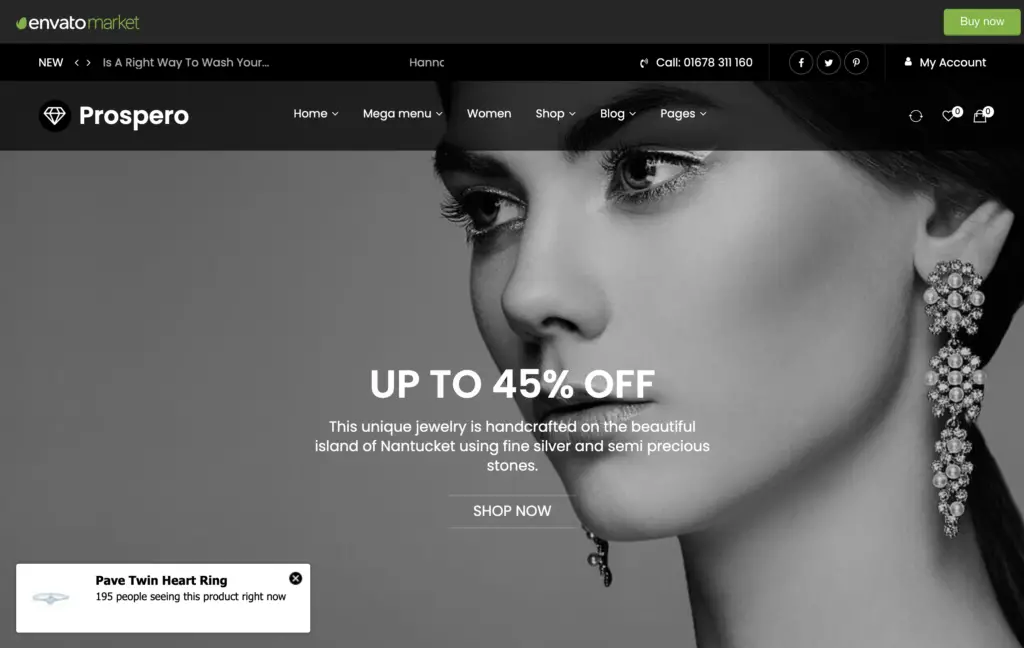 Prospero - Fashion Jewelry Watch and Glasses WooCommerce Theme