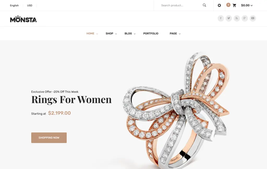 Monsta - Jewelry Theme for WooCommerce WordPress