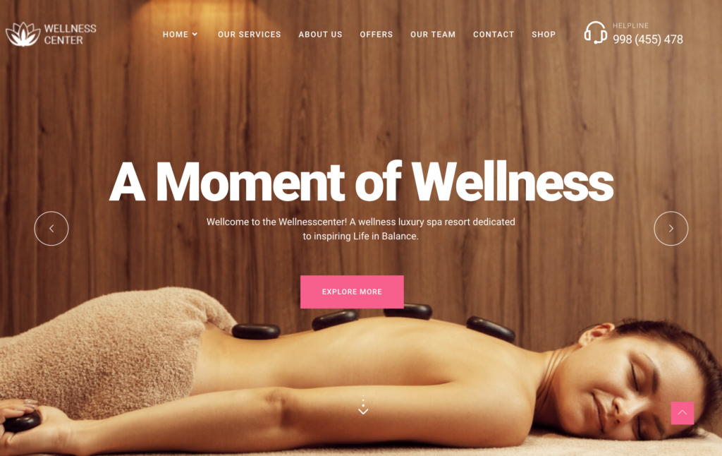 WellnessCenter Beauty Spa salon WordPress Theme