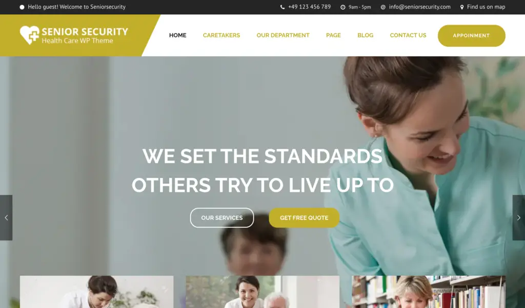 Senior Security - Senior Care WordPress Theme