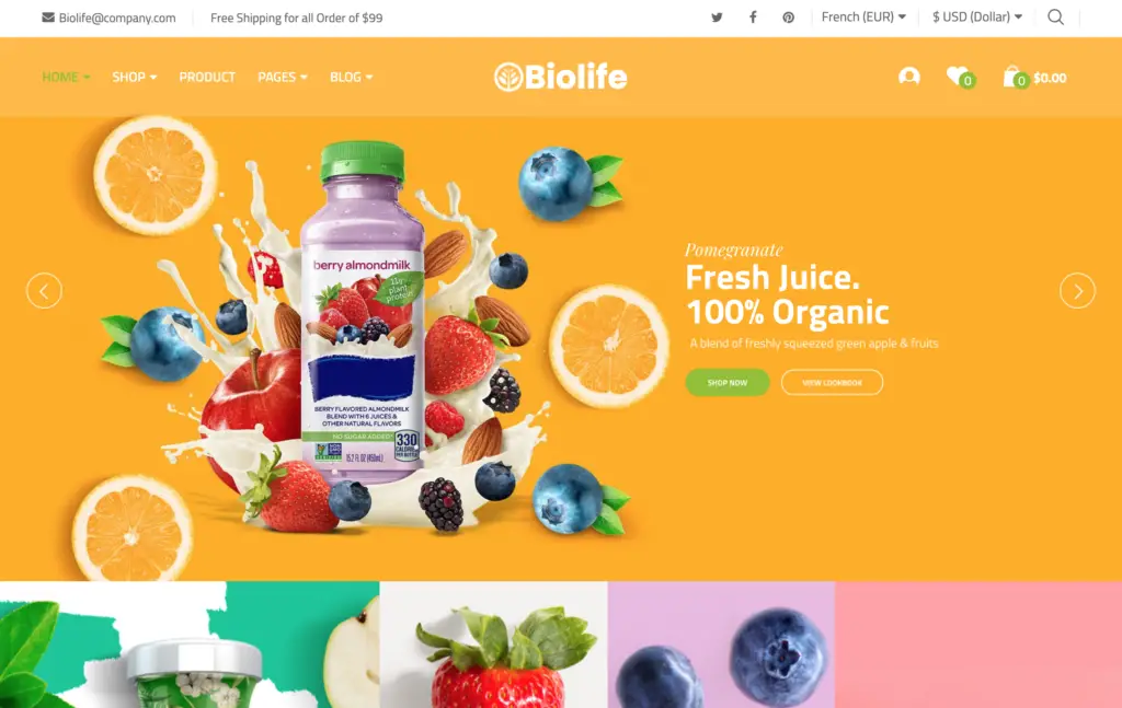 Biolife – Organic Food WordPress Theme