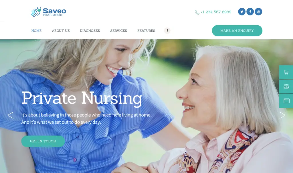 Saveo | In-home Care & Private Nursing Agency WordPress Theme