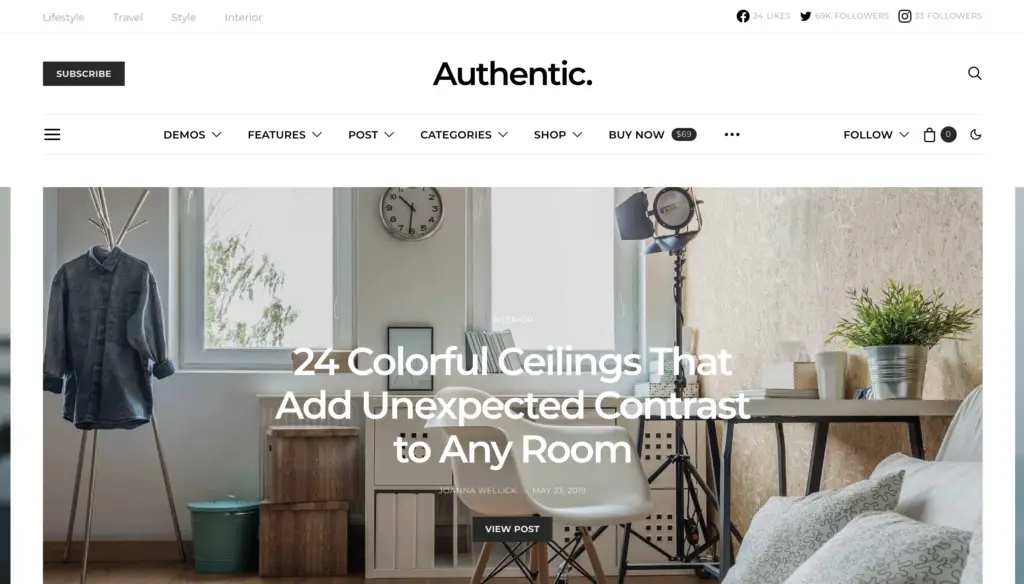 Authentic - Lifestyle Blog & Magazine WordPress Theme