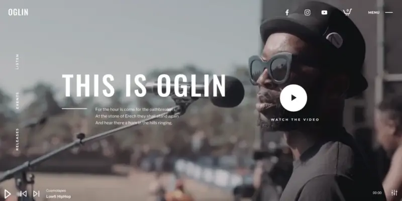Oglin - Animated Music WordPress Theme with Ajax and Continous Playback