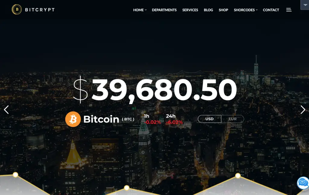 Bitcrypt – Bitcoin & Cryptocurrency WordPress Theme