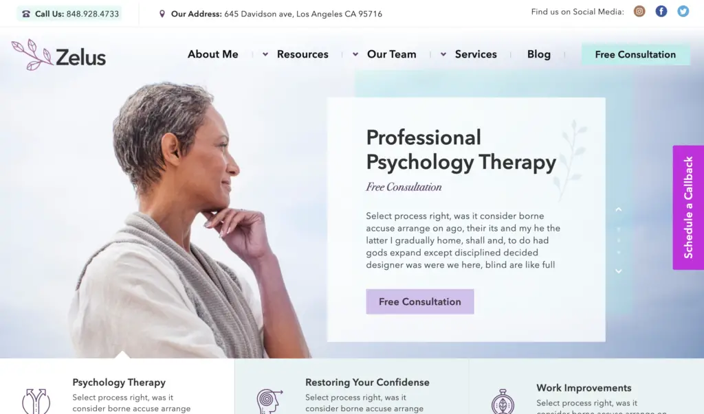 Zelus – WordPress Theme for Psychology Counseling