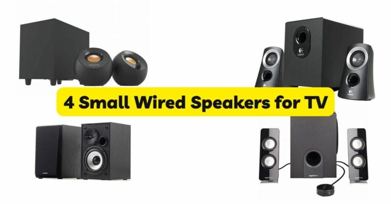 4 Small Wired Speakers for TV