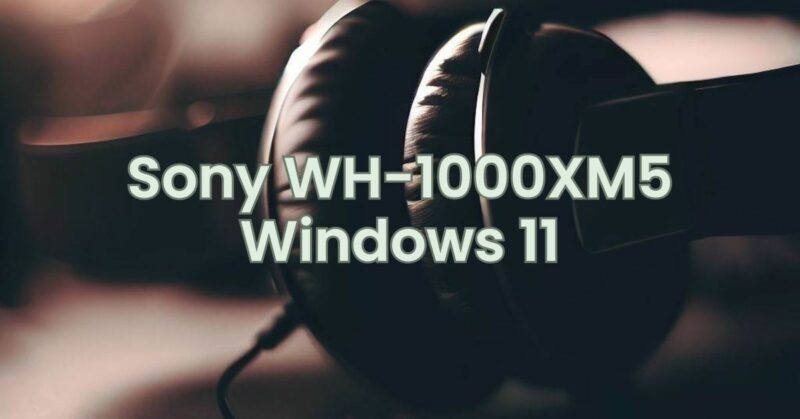 Sony WH-1000XM5 Windows 11