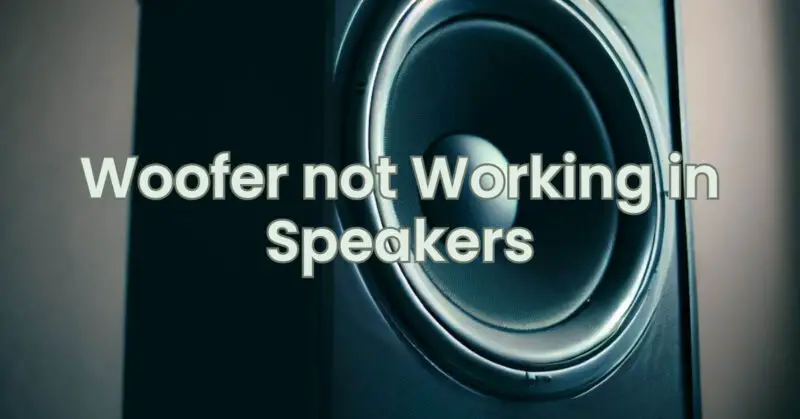 Woofer not Working in Speakers