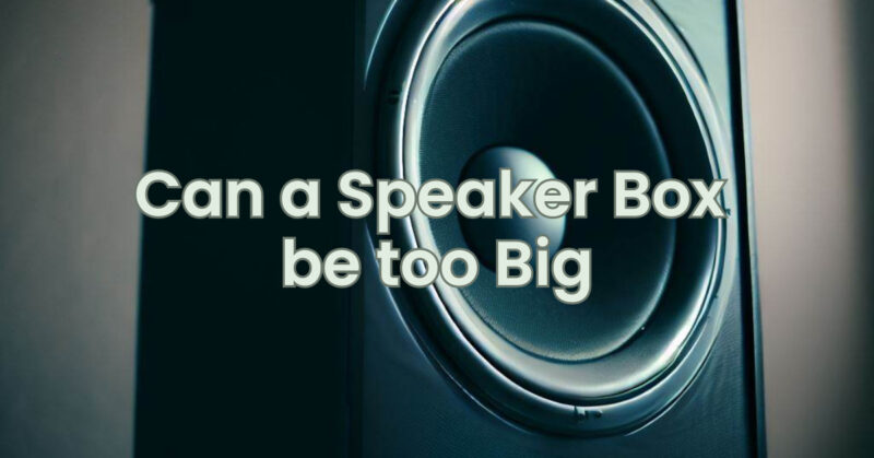 Can a Speaker Box be too Big