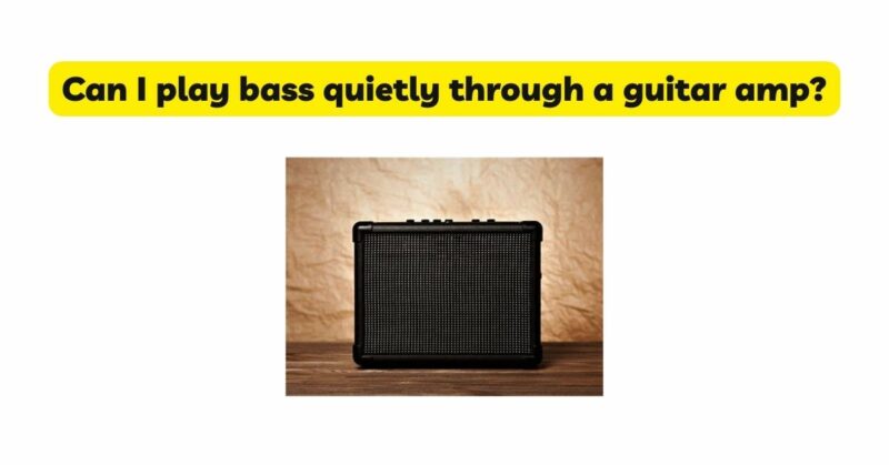 Can I play bass quietly through a guitar amp?