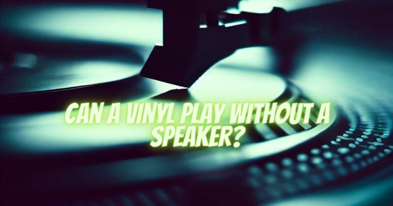 Can a vinyl play without a speaker?