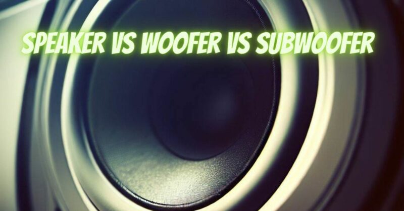 Speaker vs woofer vs subwoofer