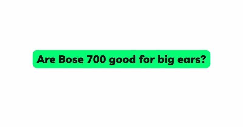Are Bose 700 good for big ears?