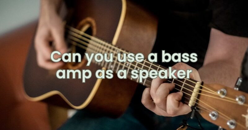 Can you use a bass amp as a speaker