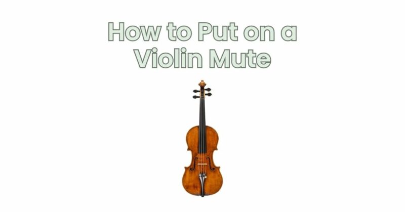 How to Put on a Violin Mute