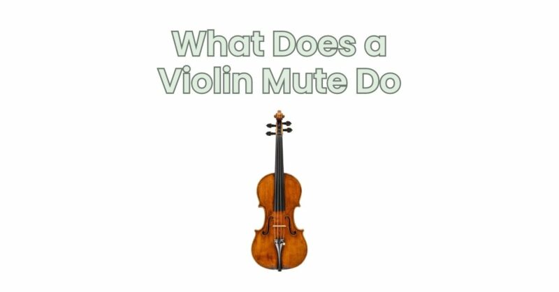 What Does a Violin Mute Do