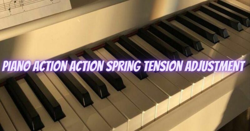 Piano action action spring tension adjustment