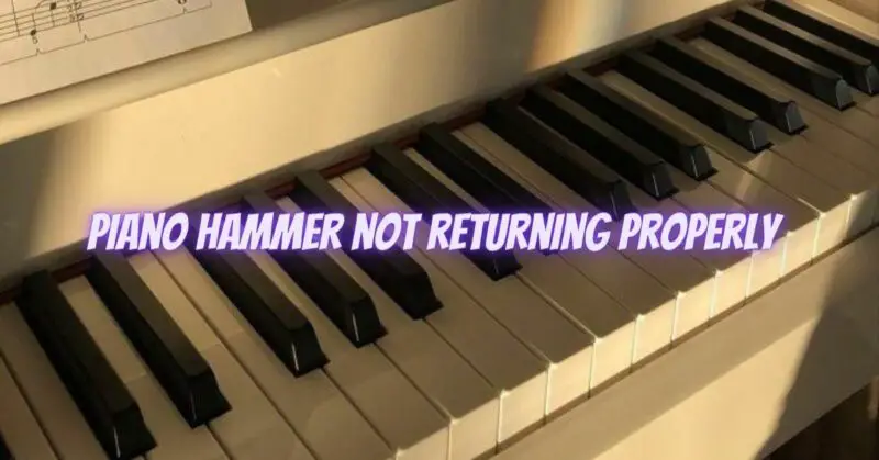 Piano hammer not returning properly