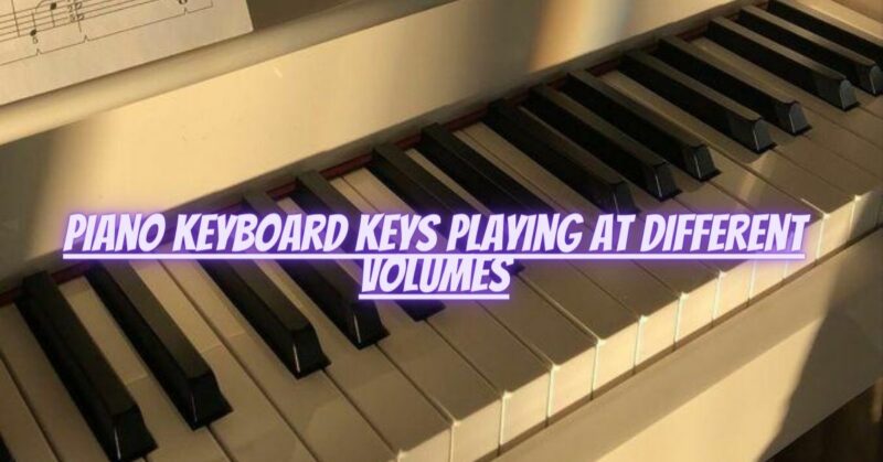 Piano keyboard keys playing at different volumes