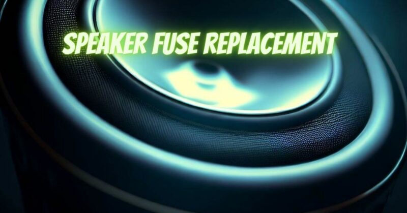 Speaker fuse replacement