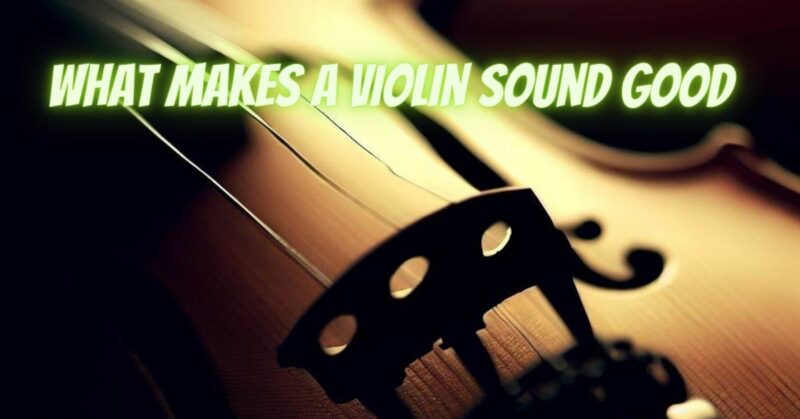 What makes a violin sound good