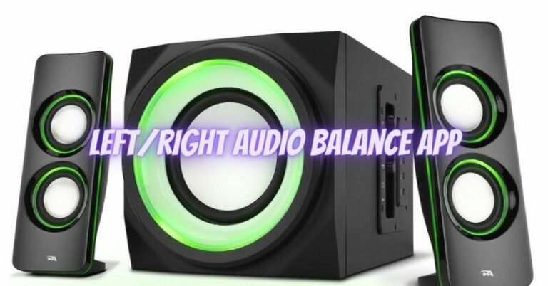 Left/right audio balance app - All For Turntables