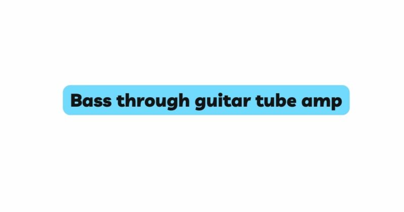 Bass through guitar tube amp
