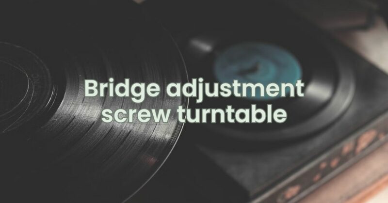 Bridge adjustment screw turntable