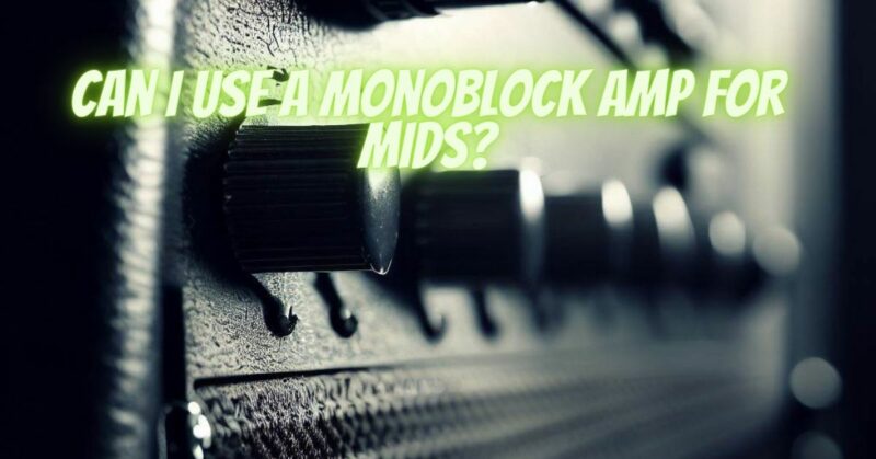 Can I use a monoblock amp for mids?
