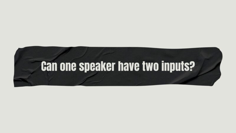Can one speaker have two inputs?