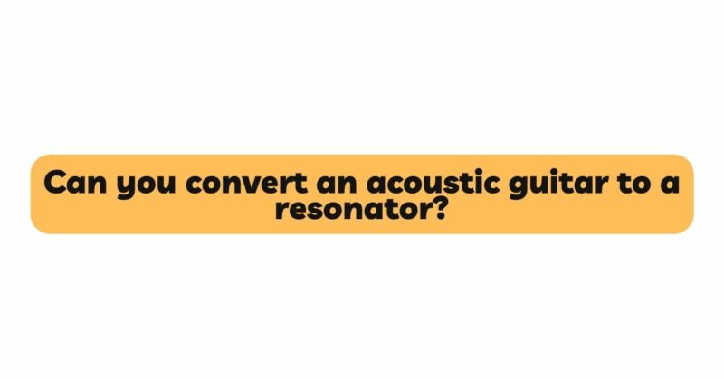 Can you convert an acoustic guitar to a resonator?
