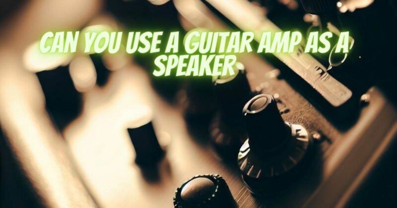 Can you use a guitar amp as a speaker