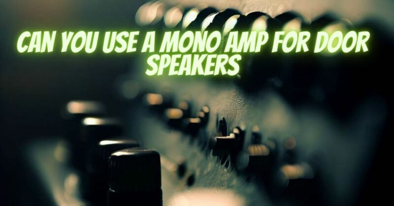 Can you use a mono amp for door speakers