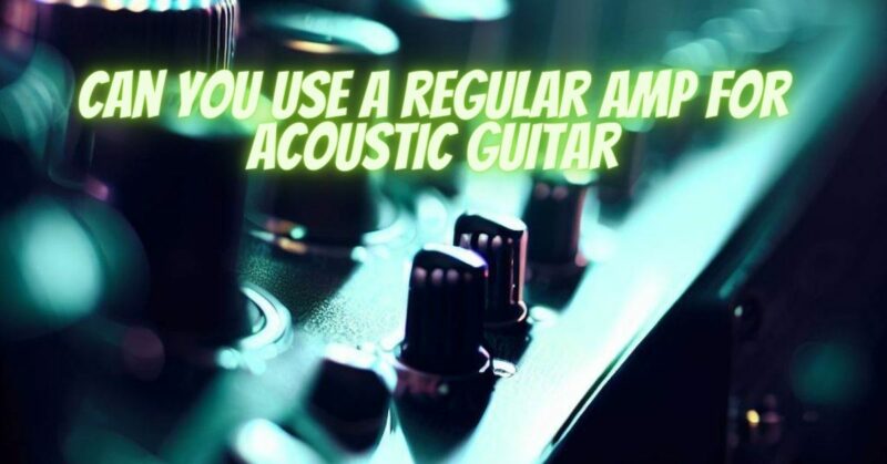 Can you use a regular amp for acoustic guitar
