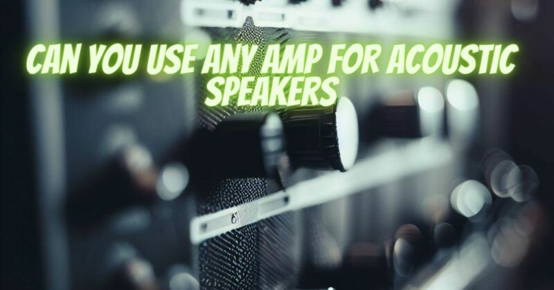 Can you use any amp for acoustic speakers