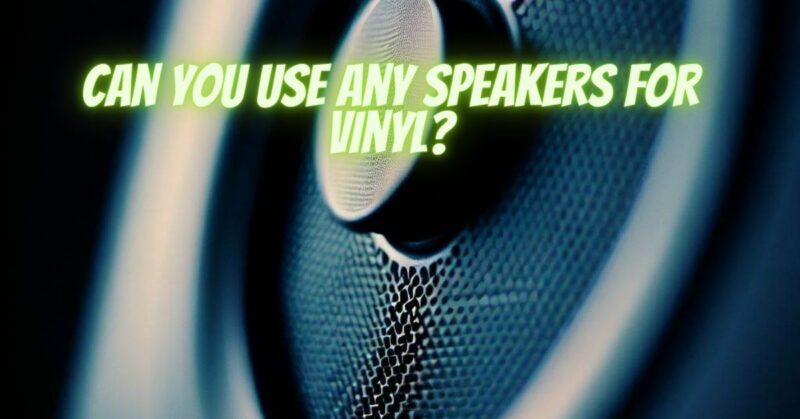 Can you use any speakers for vinyl?