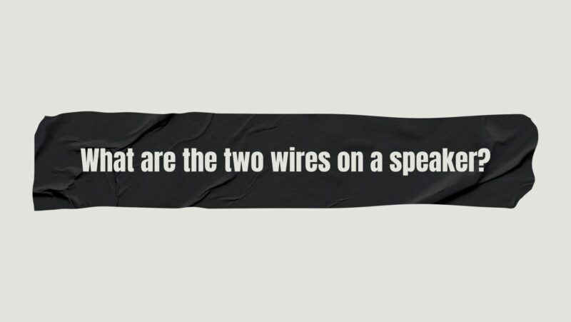 What are the two wires on a speaker?