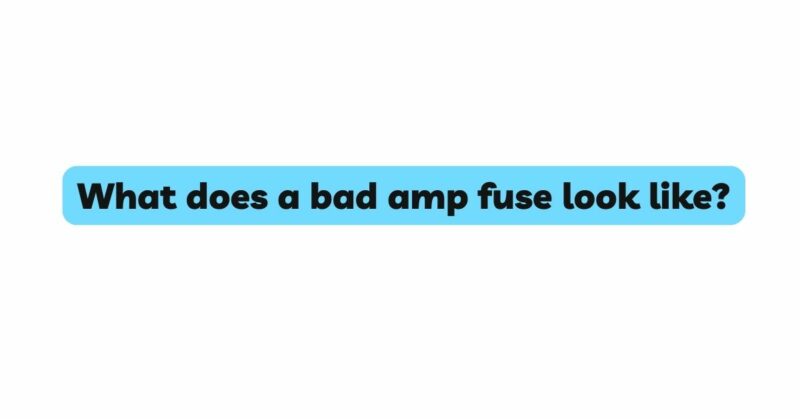 What does a bad amp fuse look like?