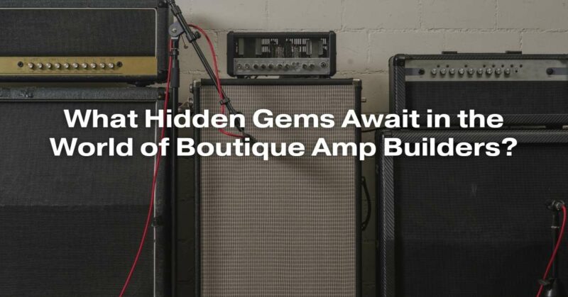 What Hidden Gems Await in the World of Boutique Amp Builders?