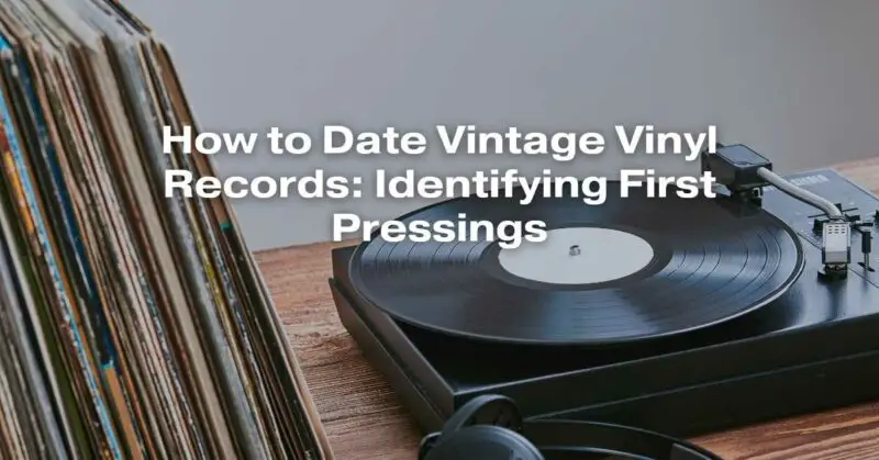 How to Date Vintage Vinyl Records: Identifying First Pressings