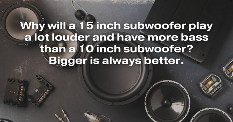 Why Will a 15-Inch Subwoofer Play a Lot Louder and Have More Bass Than a 10-Inch Subwoofer? Debunking the Myth that Bigger is Always Better