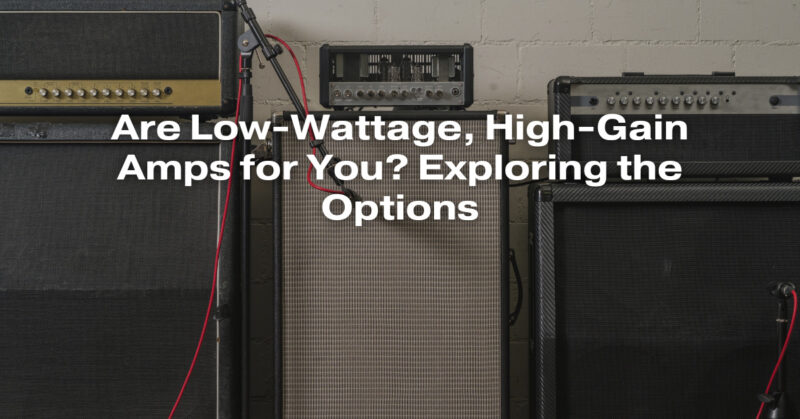 Are Low-Wattage, High-Gain Amps for You? Exploring the Options