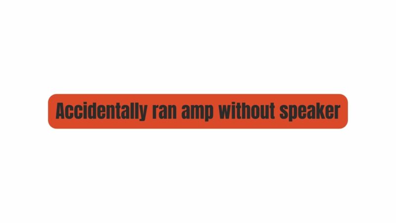 Accidentally ran amp without speaker