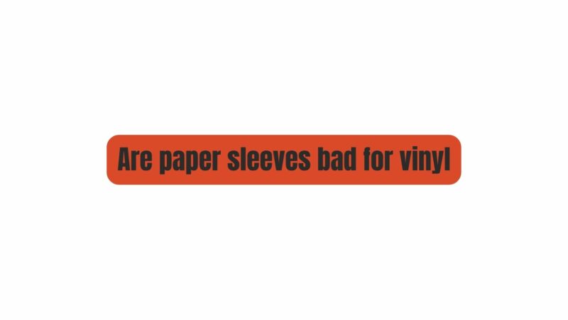 Are paper sleeves bad for vinyl