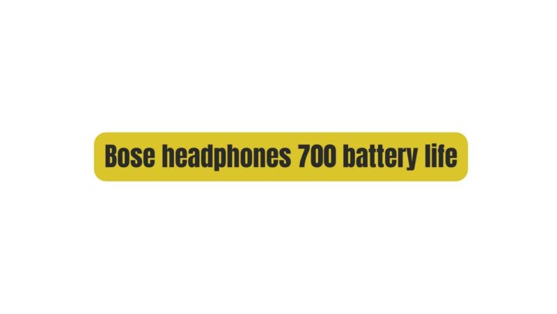 Bose headphones 700 battery life