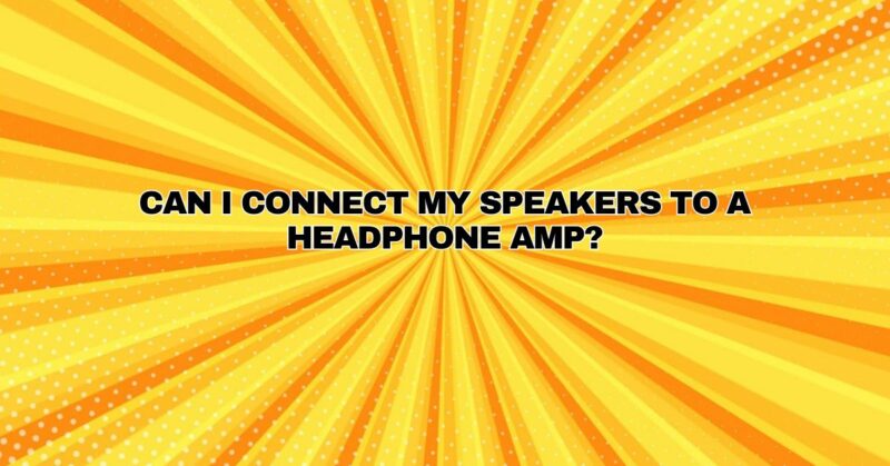 Can I connect my speakers to a headphone amp?