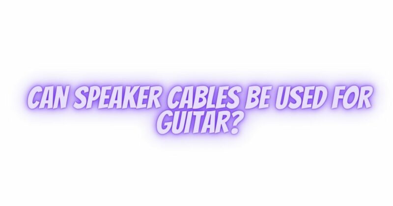 Can speaker cables be used for guitar?