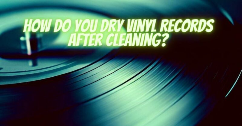 How do you dry vinyl records after cleaning?