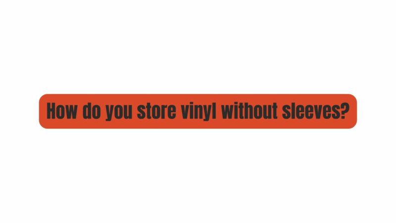 How do you store vinyl without sleeves?